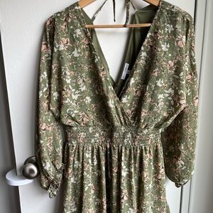 Baltic Born Green Floral Midi Dress